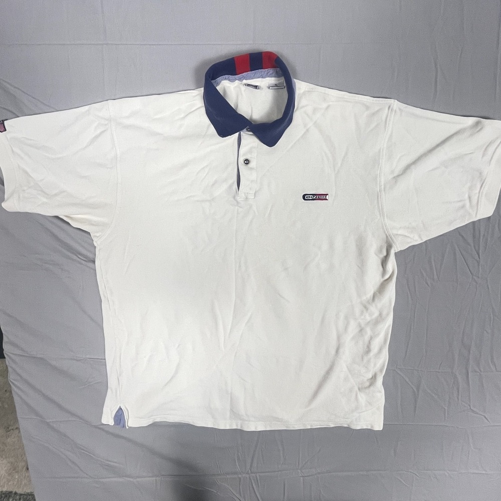 VTG Cinch Polo Shirt Mens‎ XL White 100% Cotton Sporty Everyday Wear Golf Casual